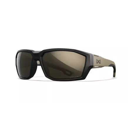 Wiley X ALPINE Captivate Polarised Tungsten Mirror Lens / Matte Black/Tan Frame