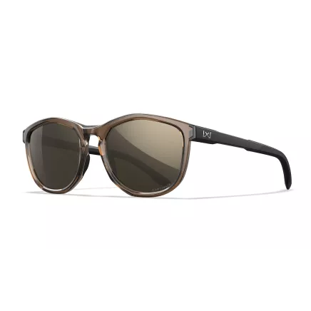 Wiley X WX BRAVO CAPTIVATE Tungsten Mirror Lens, Gloss Crystal Tan / Matte Black Frame