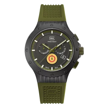 Glock Precision Limited Edition Black Titanium Case / Green Silicone & Black Mesh Strap Watch GW-27-1-24