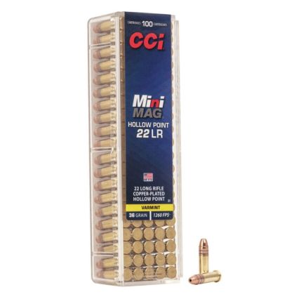 CCI MiniMag HV HP 'Varmint' Copper 36g .22LR Ammunition - Box of 100
