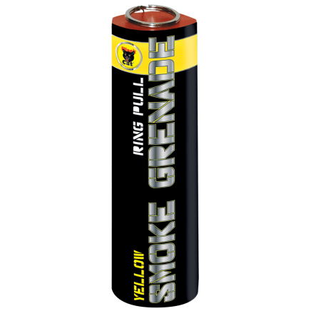 Black Cat 90 Second Ring Pull Smoke Grenade - Yellow