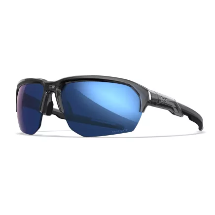 Wiley X WX JAKL Captivate Polarised Blue Mirror Lens / Gloss Crystal Grey Frame