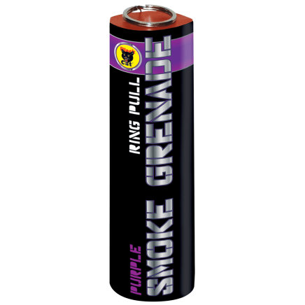 Black Cat 90 Second Ring Pull Smoke Grenade - Purple