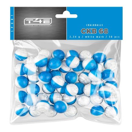 Umarex T4E CB68 .68 Cal CKB Chalk Ball Ammunition 50pce - White