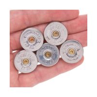 Lucky Shot 12 Gauge Cartridge Magnets Nickel Plated - 5 Pack