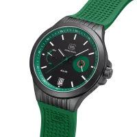 Glock Precision Black Steel Case / Green Silicone Strap Watch GW-19-4-22