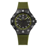 Glock Precision Tritium / Black Steel Case / Green Silicone Strap Watch GW-15-4-22
