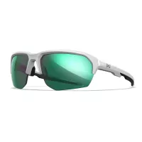 Wiley X WX JAKL Captivate Polarised Green Mirror Lens / Polished White Frame