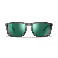 Wiley X WX AXE Captivate Polarised Green Mirror Lens / Gloss Crystal Grey Frame