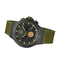 Glock Precision Limited Edition Black Titanium Case / Green Silicone & Black Mesh Strap Watch GW-27-1-24