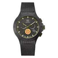 Glock Precision Limited Edition Black Titanium Case / Green Silicone & Black Mesh Strap Watch GW-27-1-24