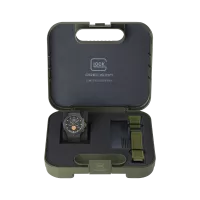 Glock Precision Limited Edition Black Titanium Case / Green Silicone & Black Mesh Strap Watch GW-27-1-24