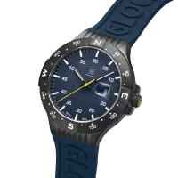 Glock Precision Black Steel Case / Blue Silicone Strap Watch GW-15-2-22