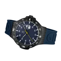 Glock Precision Black Steel Case / Blue Silicone Strap Watch GW-15-2-22