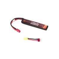 Evolution Li-Po Ultra Power 7.4V 1100mAh 20C - 40C Peak Airsoft Battery with T-Plug + Adapter
