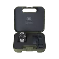 Glock Precision Limited Edition Silver Steel Case / Black Silicone Strap Watch GW-34-4-24
