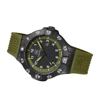 Glock Precision Tritium / Black Steel Case / Green Silicone Strap Watch GW-15-4-22