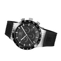 Glock Precision Limited Edition Silver Steel Case / Black Silicone Strap Watch GW-34-4-24