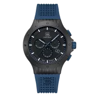 Glock Precision Limited Edition Black Steel Case / Blue Silicone Strap Watch GW-27-2-24