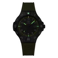 Glock Precision Tritium / Black Steel Case / Green Silicone Strap Watch GW-15-4-22