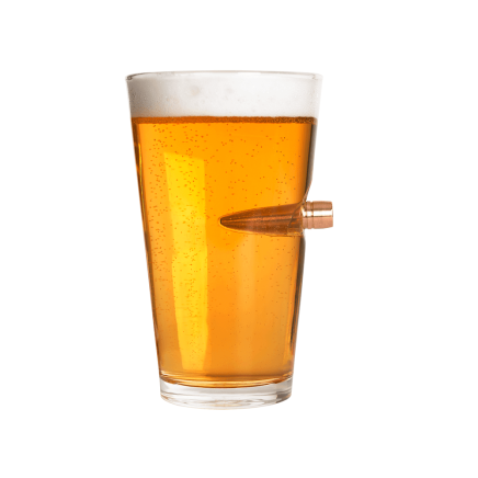 Lucky Shot .50 Cal Real Handmade Pint Glass