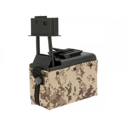 A&K M249.Mk46 Sound Activated Box Magazine - 1500rnds - Digital Desert