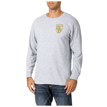 5.11 Tactical 'Mountain Wolf' Long Sleeved Tee - Heather Grey