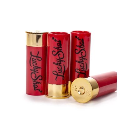 Lucky Shot 12 Gauge Shotgun Shell Shot Glasses - Set of 4