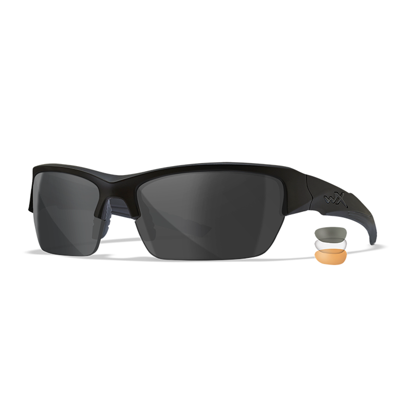 Wiley X WX VALOR 2.5 - Smoke Grey + Clear + Light Rust Lenses / Matte Frame