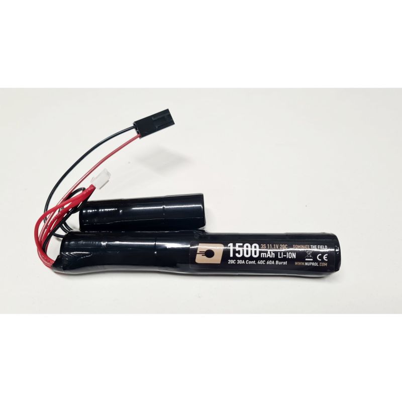 Nuprol 11.1v 1500mAh 20c LI-Ion Nunchuck Battery - Mini Tamiya Connector