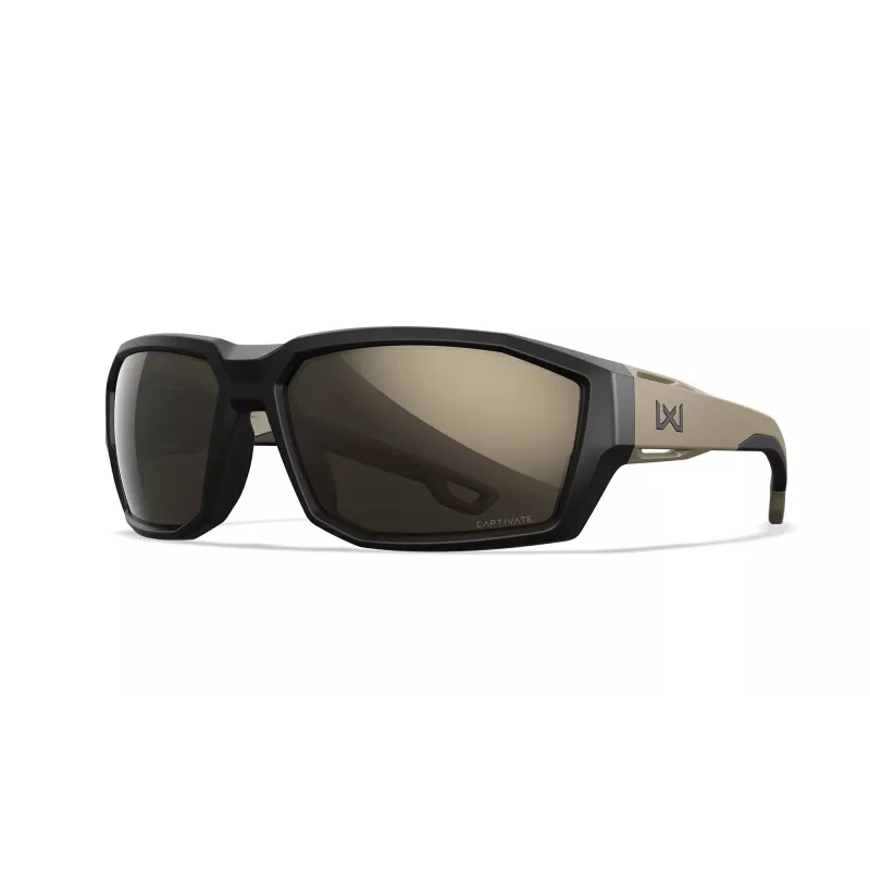 Wiley X ALPINE Captivate Polarised Tungsten Mirror Lens / Matte Black/Tan Frame