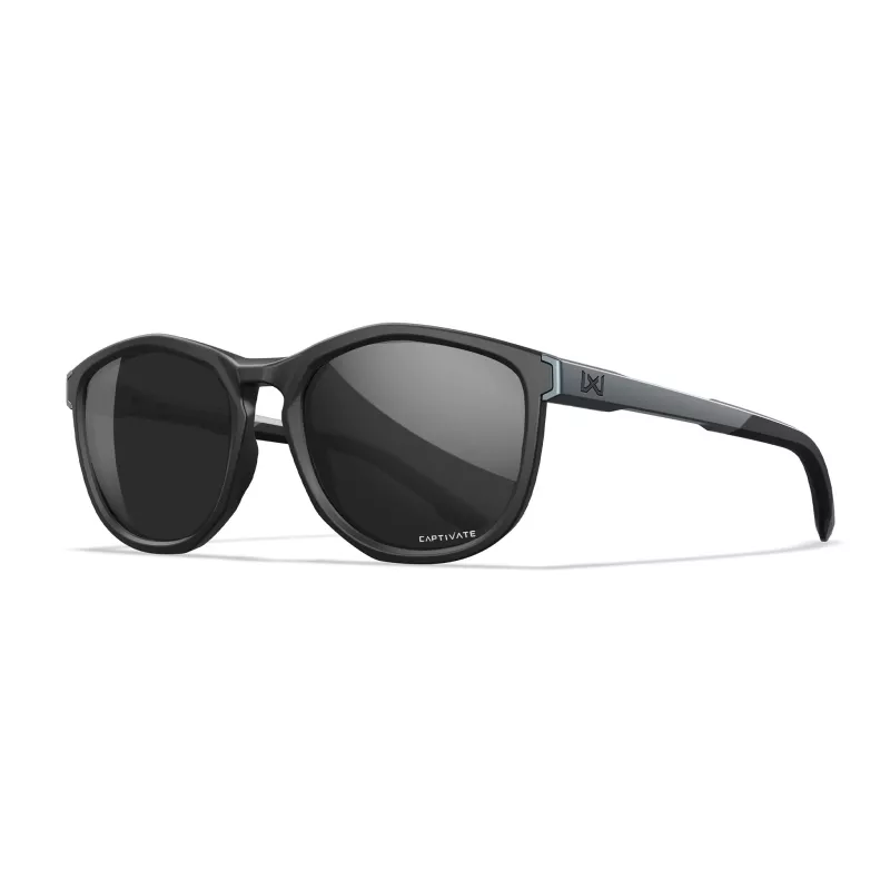 Wiley X BRAVO CAPTIVATE Black Mirror lens, Matte Black / Graphite Grey frame