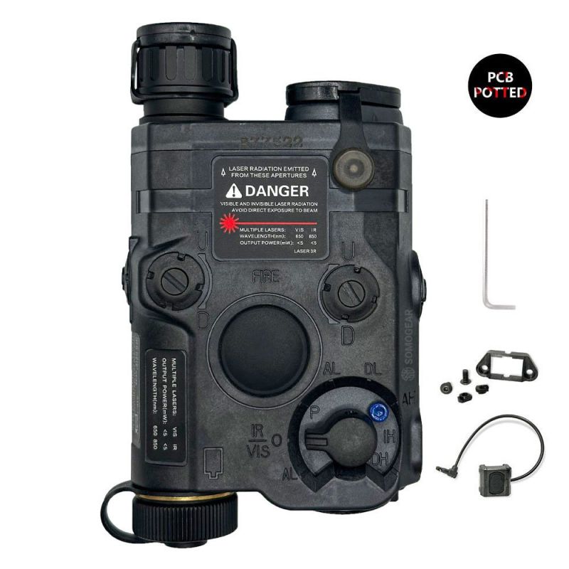 SomoGear PEQ-15 FP Airsoft Aiming Red Laser IR Illuminator - Black