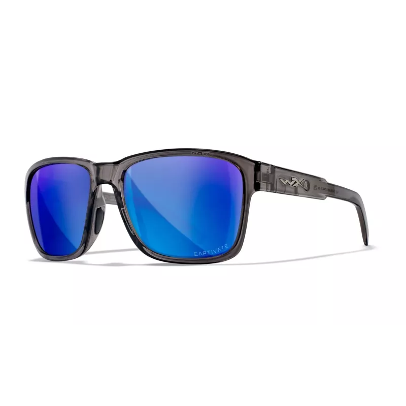 Wiley X TREK Captivate Polarised Blue Mirror Lens / Gloss Crystal Dark Grey Frame